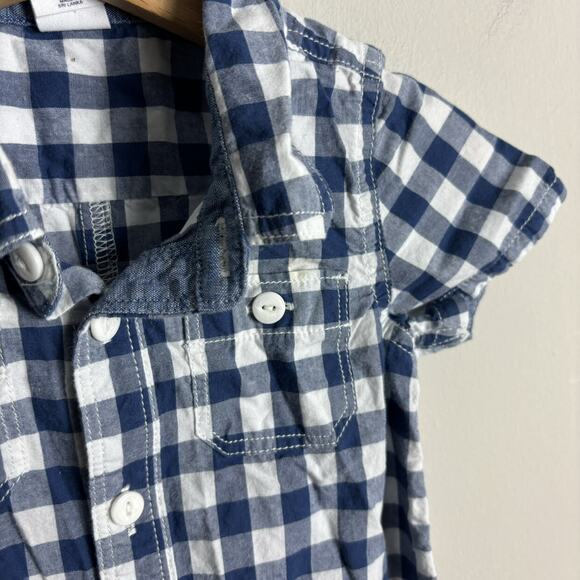 Baby Gap Blue Gingham Romper - Picture 2 of 4